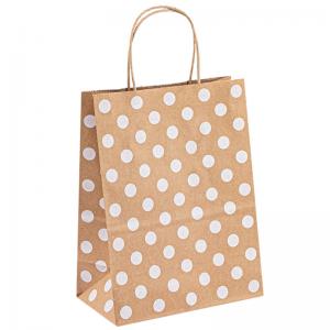 Buy cheap Recyclable Kraft Paper T Shirt Bags Custom Shopping Handle Paper Bag For Food product