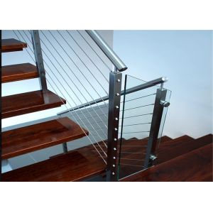 Flexibility Modern Steel Staircase With Wood Treads , Customized Design