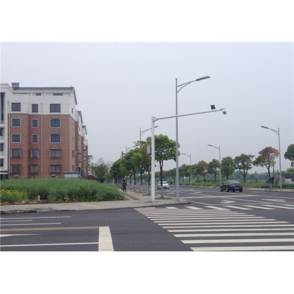 Safety Telescopic CCTV Camera Pole Hot - Dip Galvanized / Powder Coated / Painting