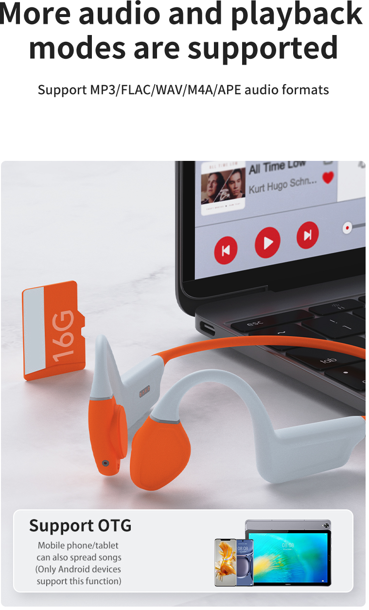 Waterproof Unleash Potential Bone Conduction Headphones for Hearing-impaired Crowd