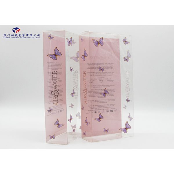 Custom Printed Plastic Boxes Rectangle Shape PET Plastic Box Gold Hot Stamping