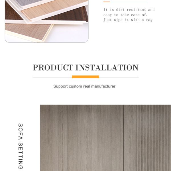 Office Indoor WPC Slotted Wood Veneer Wall Panel Moisture Proof