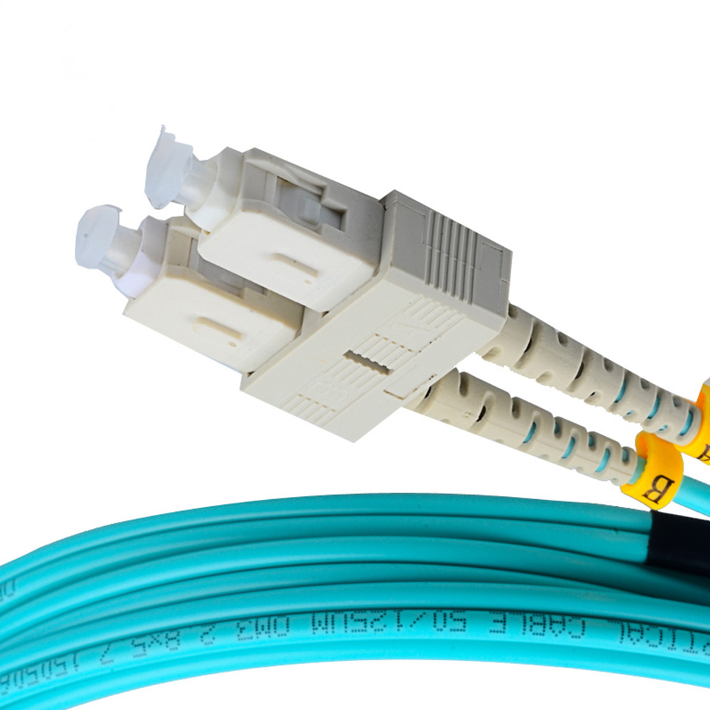 SC ST OM3 Duplex Fiber Optic Patch Cord Multimode , FTTX Fiber Optic Jumper