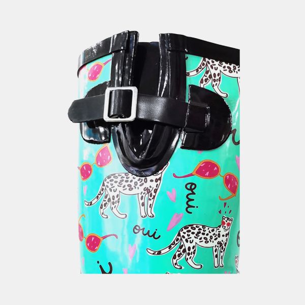 BSCI Cheetah Slip Resistant Waterproof Rubber Rain Boots For Womens