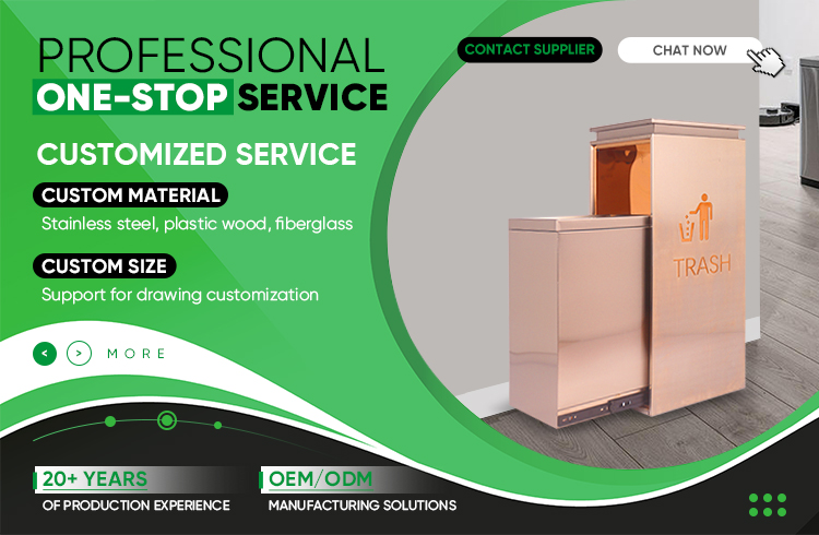 Modern Stainless Steel Open Top Dustbin Large Capacity Commercial Coffee Shop Hotel Vertical Waste Bin