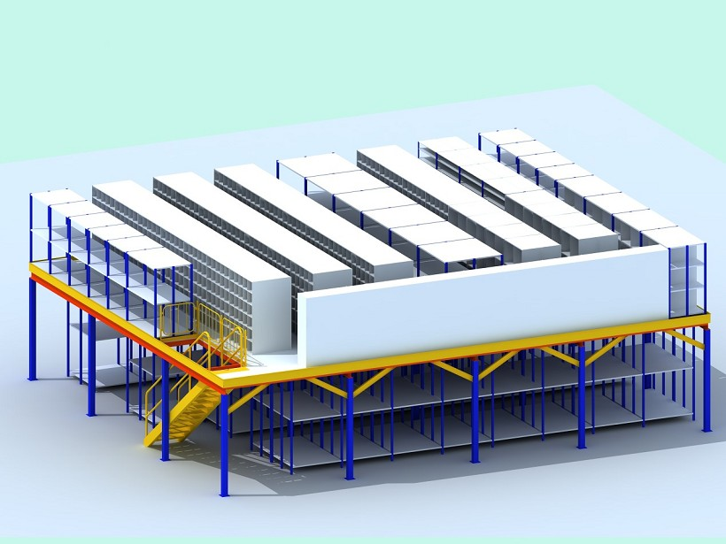Q355B Steel Industrial Warehouse Mezzanine Rack Systems Floor Design 200-500kg/M2