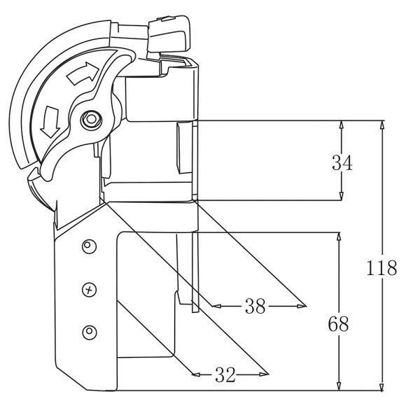 KAD CURTIS WPT-2 Electric Vehicle Handle Tiller Assembly