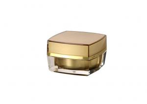 China Plastic Gold Cosmetic Cream Jar , 15g 30g 50g Acrylic Square Cream Jar on sale