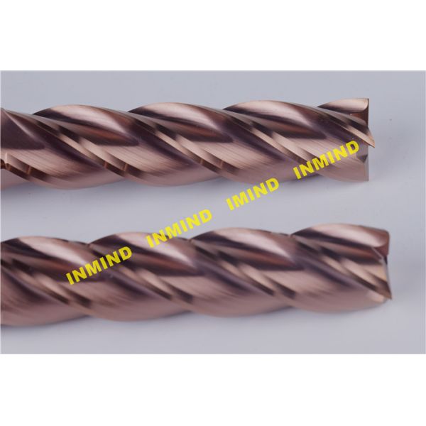 ALCRONA Coating HRC65 Square Solid End Mill , High Hardness Carbide End Mill Bits