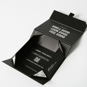 Cardboard Magnetic Folding Box With Ribbon , Book Shaped Magnetic Packaging