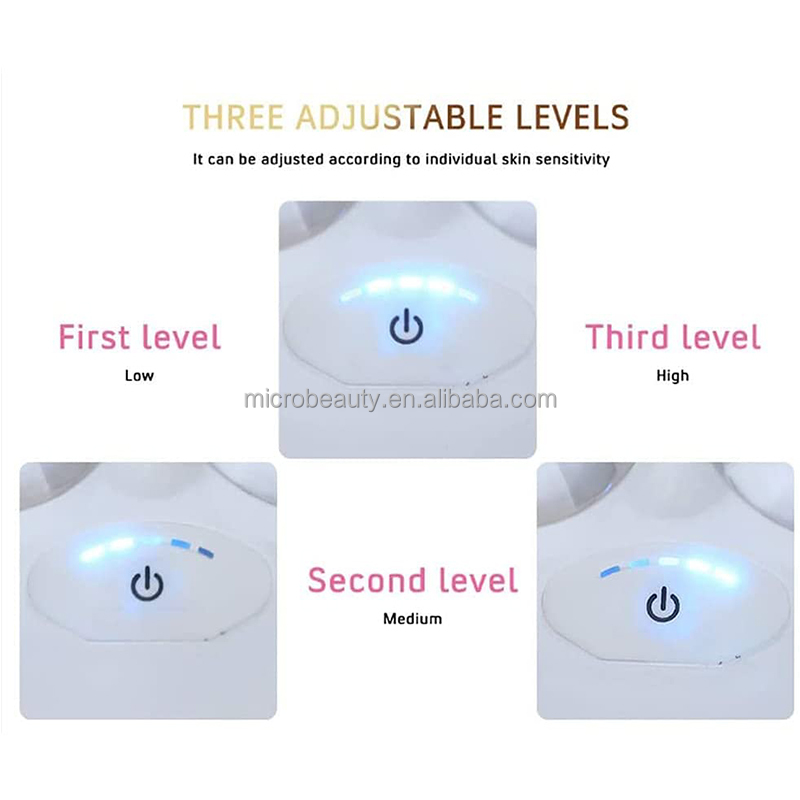 LED Photon Therapy Wrinkle Remover Machine Anti Puffiness EMS Vibration Lifting Face Massager