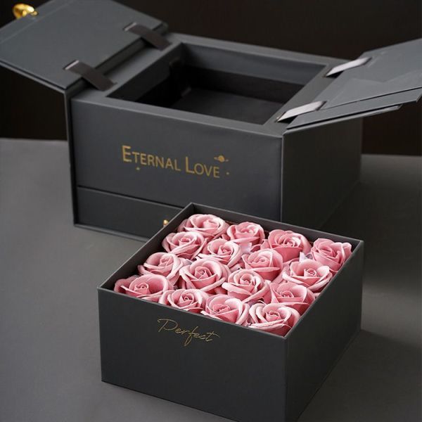 Offset Printing Cardboard Heart Shaped Flower Box Paper Packaging Gift Box For Flowers
