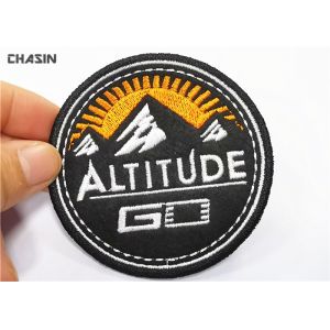 Twill Material Baseball Hat Embroidery Round Patches With Glue Backing