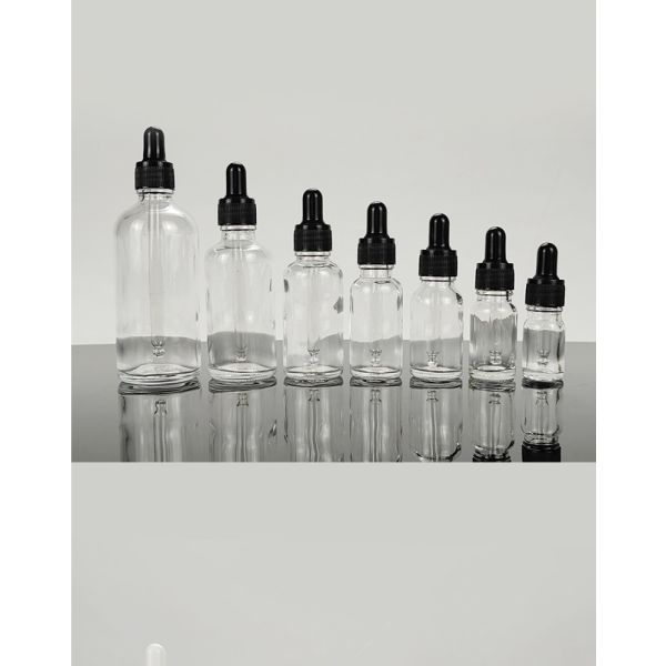 White Fine Ribbed Glass Essential Oil Bottles With Dropper 0.1kg