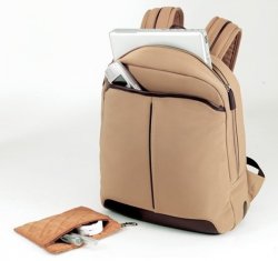 Zippered Computer Backpack Fully Padded Back Leather Laptop Bag
