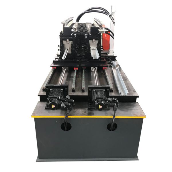 Two line Stud and track Omega profile roll forming machine with servo motor control