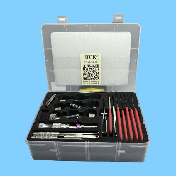 16pcs Locksmithing Tools Compact Lock Picking Kit With Practice Lock