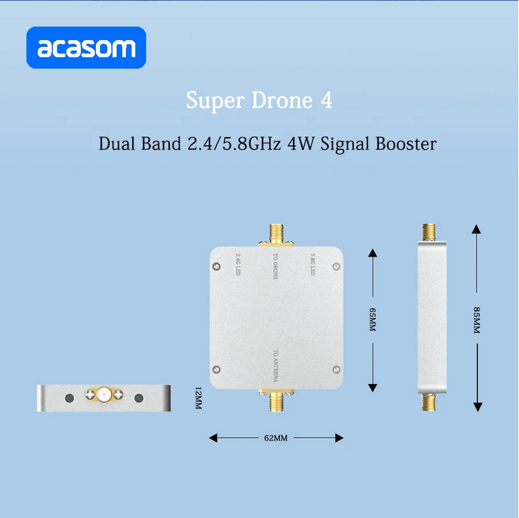 4W 36dBm Dual Band Drone Amplifier 2.4 5.8 GHz RX And TX Dual Channel Frequency