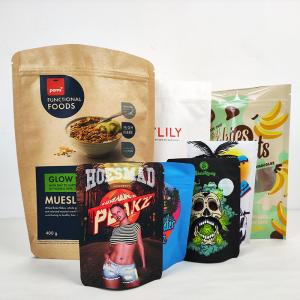 Buy cheap Colored Plastic 3.5g Resealable Mylar ziplockk Bags Custom Printed Dry Food Packaging Bags product