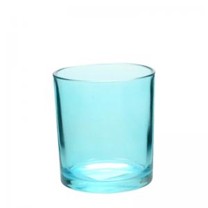 Buy cheap Blue Colored Glass Votive Candle Holders 11OZ OEM Soy Wax Candle Holder product