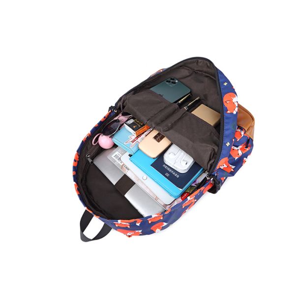Cute Fox Prints Front Pocket Children School Bag