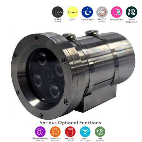 1080P Vandal Explosion Proof Ip Camera With Night Vision IMX124 H.265 IP68