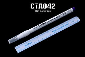 China Waterproof Purple Color Surgical Skin Marker Pen with a Ruler Inside for Marking on sale