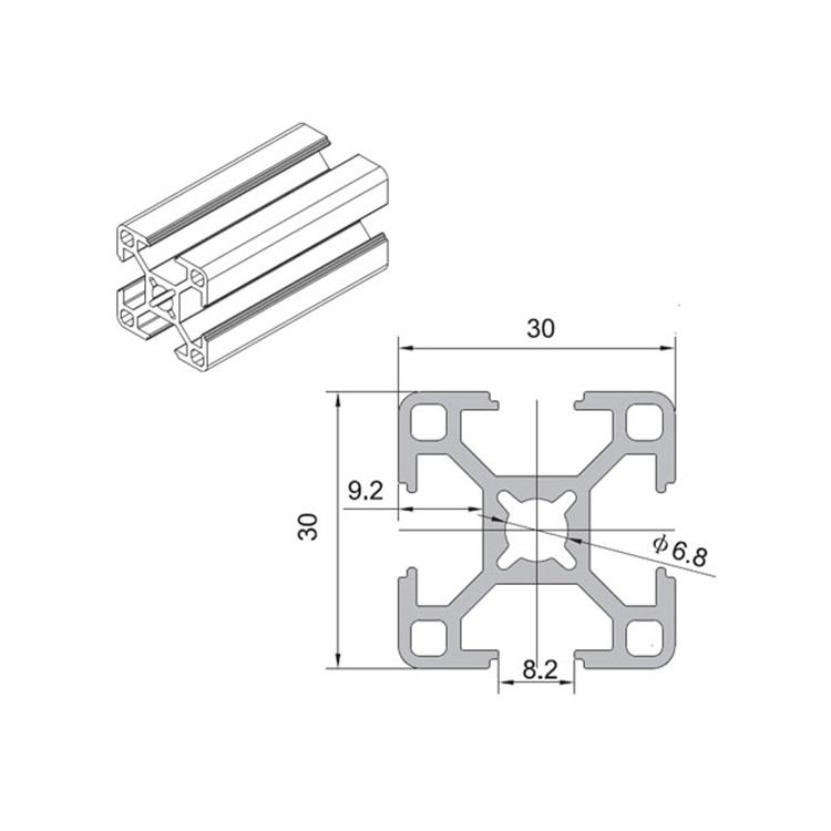 China Black Anodized Industrial Aluminum Frame Extrusion T Slot Aluminum Profile on sale