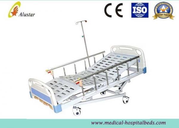 Quality ABS Headboard Steel Medical Hospital Adjustable Beds , Manual Crank Bed (ALS-M503) for sale