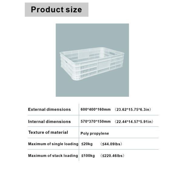 Collapsible Plastic Container Crate For Storage Euro Standard Eco-Friendly