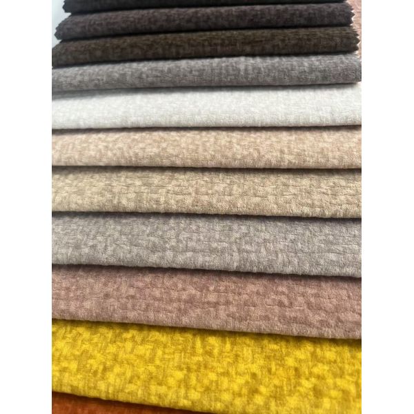 Soft Home Polyester Knitted Fabric Custom Embossed Fabric For Sofa