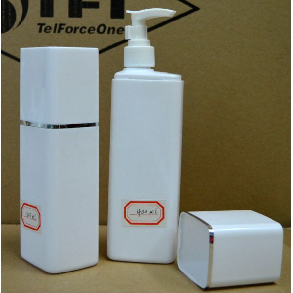 500 ml Pressure square white shampoo cleanser bottles