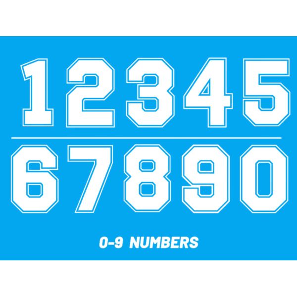 Hot Peel Iron On Jersey Number Custom Heat Transfer Numbers For Soccer Jerseys