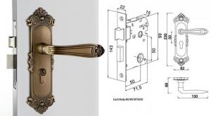 Buy cheap High Hardness Room Mortise Door Lock Antique Bronze Zinc Alloy Entracne Handle Lock product