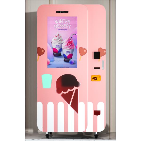 Unmanned 24 Hours Self-Service Soft Ice Cream Vending Machine Automatic Robot Ice Cream Vending Machine