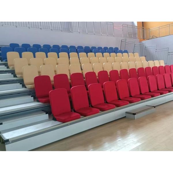 Foldable Telescopic Bleacher Seating with Foldable Seat Material