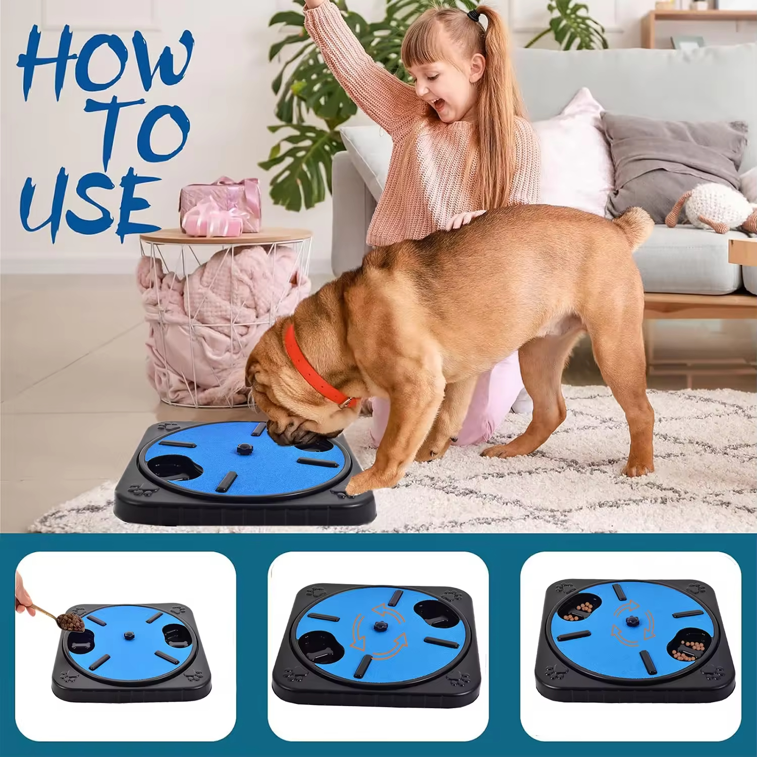 Rubber Pet Training Products 3 In 1 Dog Food Puzzle Toys Dog Nail File Scratch Board