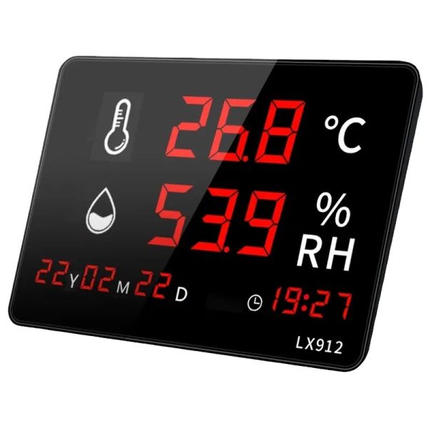 Led Thermometer Digital Thermo Hygrometer Clock and Hygrometer Wall Clock