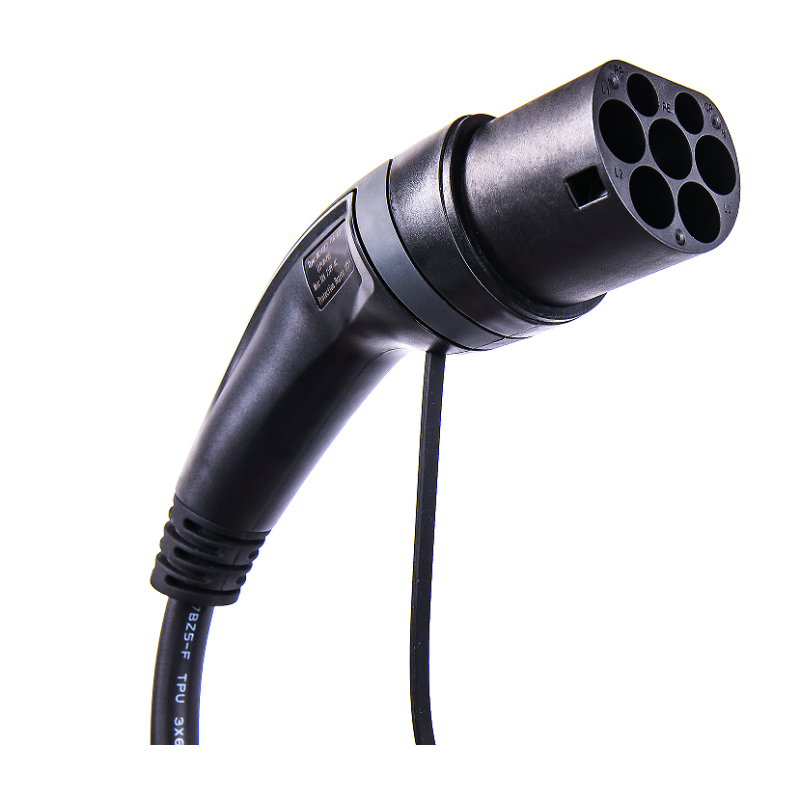 IP67 Spring Cable SAE J1772 Type 1 to Type 2 EV Charging Cable for Mode 3 Charging