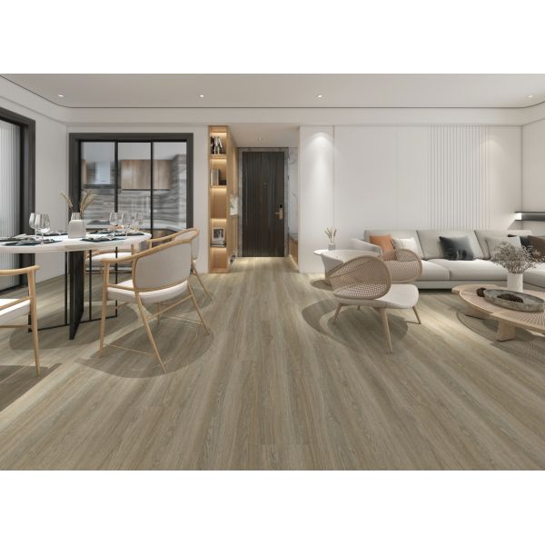 GKBM FT-W19011 Eco-friendly Click Waterproof Fireproof Thin Brown Oak Grain Stone Composite Vinyl SPC Flooring