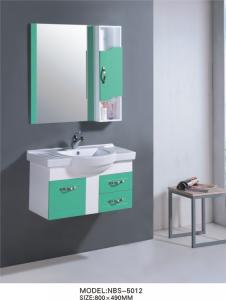 China 80 * 49 cm single sink PVC Bathroom Cabinet Full Extension drawers on sale