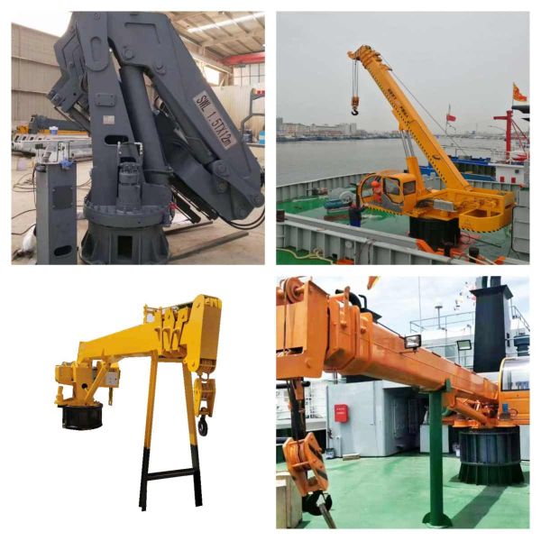 Yellow Ship Mobile Harbour Crane 5T 10T Offshore Ship Deck Cranes