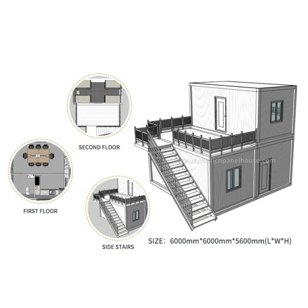 Portable Prefabricated Office Container Flat Pack Prefab House Fast Installation