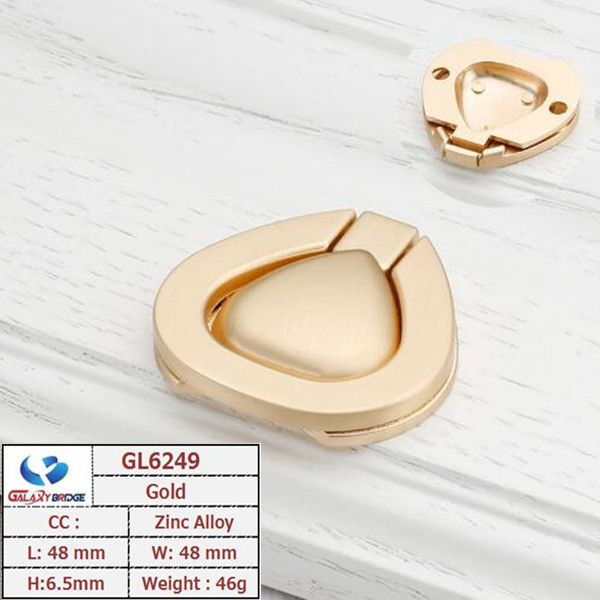 Brush Brass Hidden Drawer Pulls Kitchen Cabinet Knobs / Closet Square ring Pulls Furniture Fittings