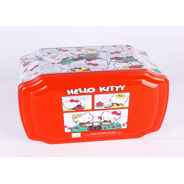 Hello Kitty CMYK Printed Tin Boxes Container Gifts Packaging Metal Tinplate Custom