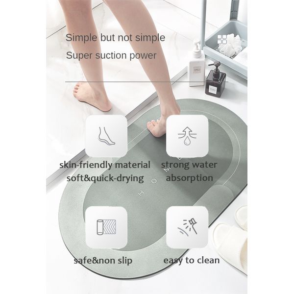 Technology Cashmere Bathroom Floor Mat Machine Made for a Luxurious Bathing Experience