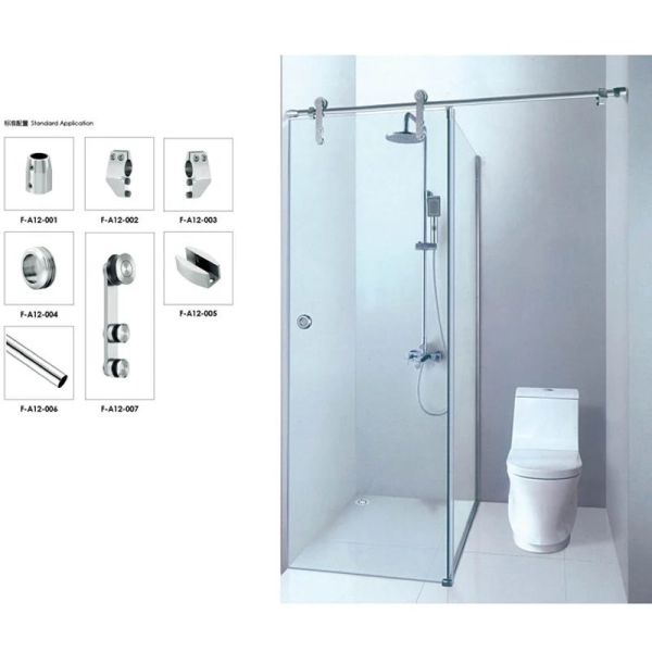 Customized Request GB15763.2-2005 Tempered Glass Rectangular Shower Door for Home Bathroom