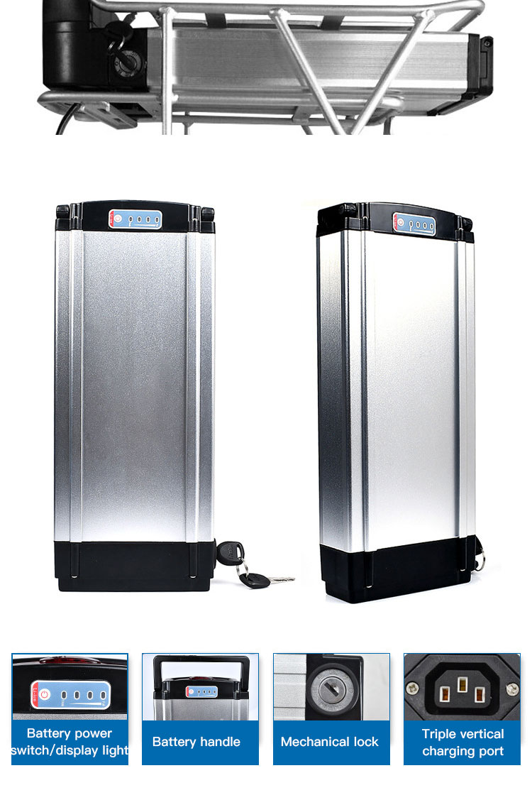 Portable 48v Battery Pack For Ebike Rear Rack Battery Rear Mounted Lithium Battery