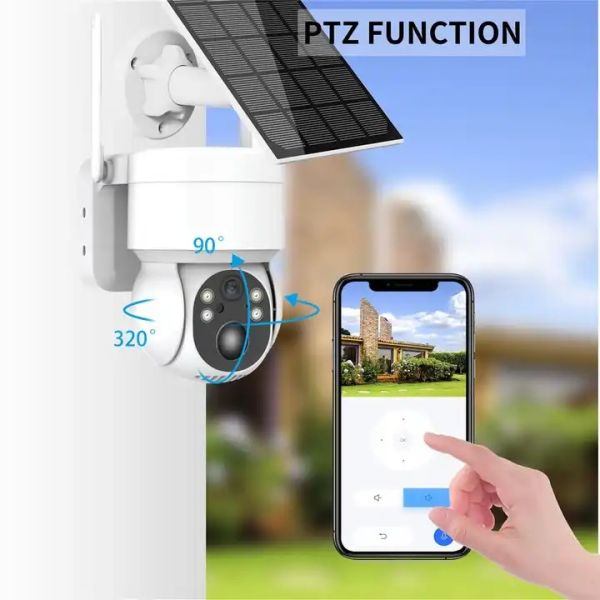4G WiFi Practical Solar Panel Security Camera PTZ Outdoor Indoor
