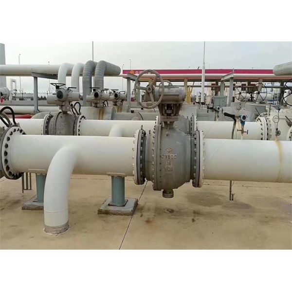 Wear Resistant Trunnion Type Ball Valve , Turbine A216 WCB Ball Valve